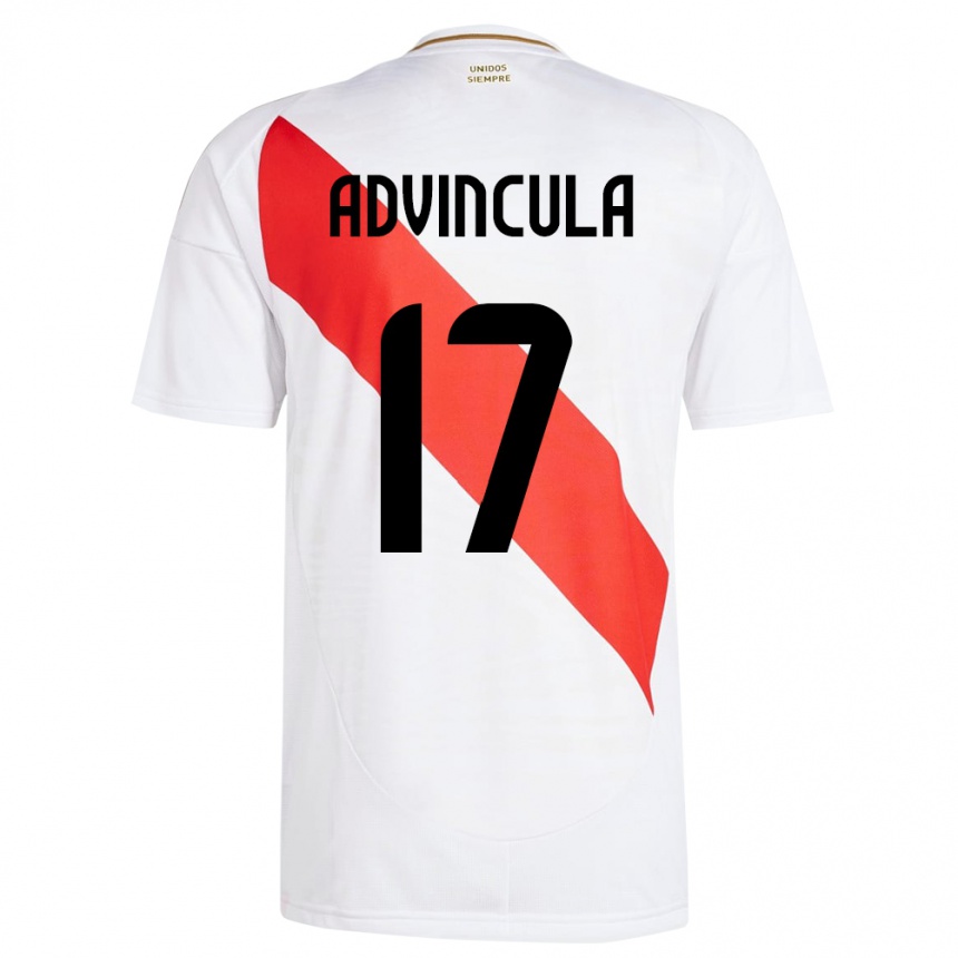 Gyermek Labdarúgás Peru Luis Advíncula #17 Fehér Hazai Jersey 24-26 Mez Póló Ing