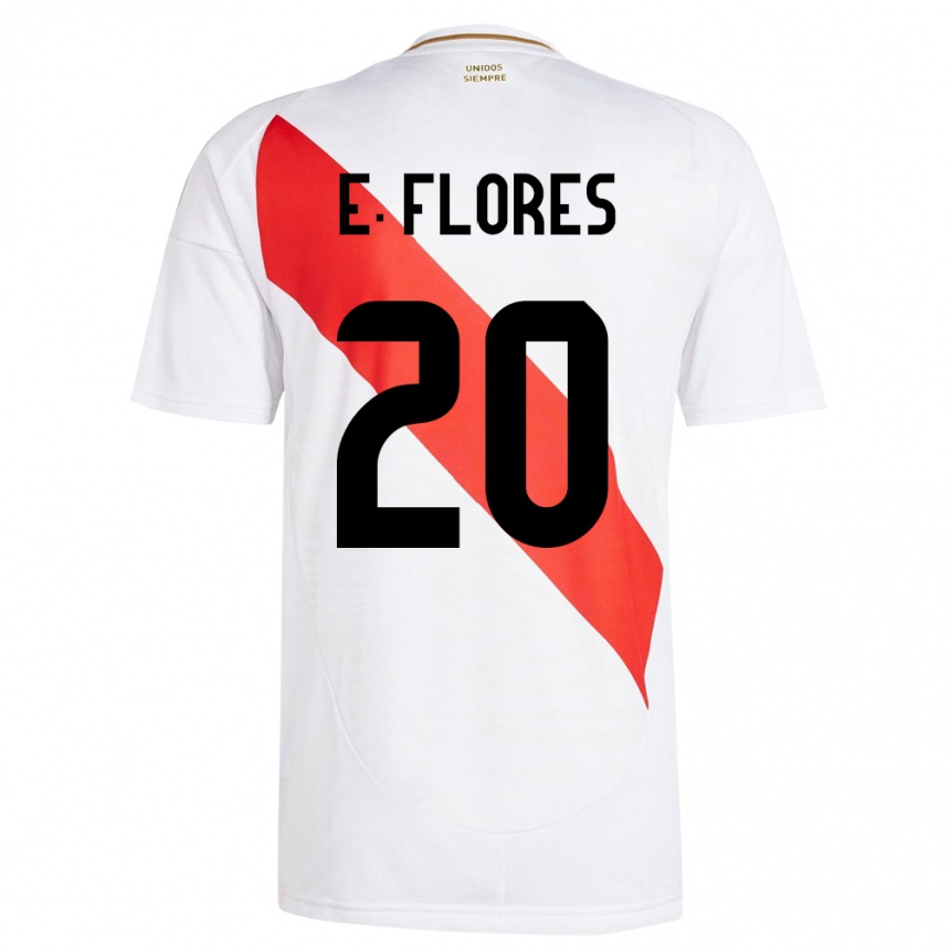 Gyermek Labdarúgás Peru Edison Flores #20 Fehér Hazai Jersey 24-26 Mez Póló Ing