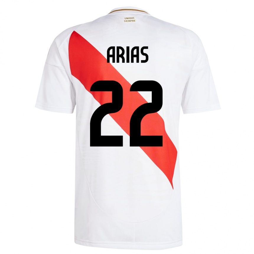 Gyermek Labdarúgás Peru Brian Arias #22 Fehér Hazai Jersey 24-26 Mez Póló Ing