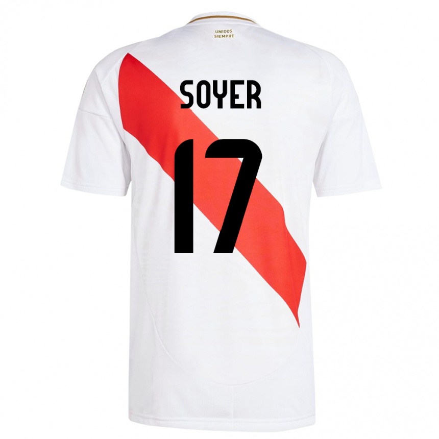 Gyermek Labdarúgás Peru Bassco Soyer #17 Fehér Hazai Jersey 24-26 Mez Póló Ing