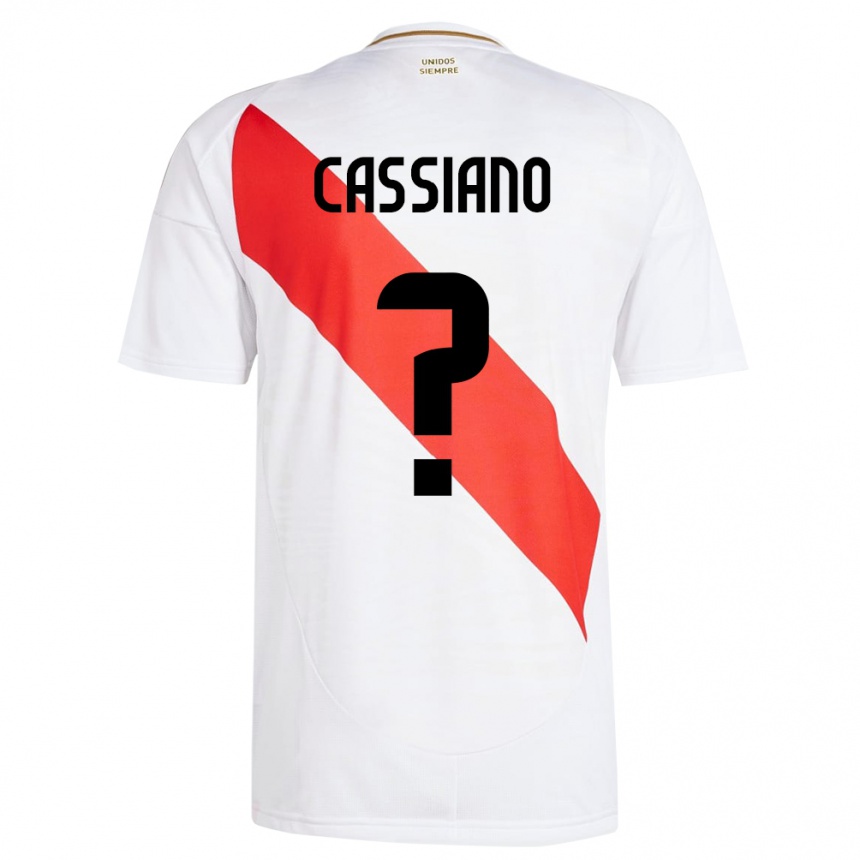 Gyermek Labdarúgás Peru Franshesko Cassiano #0 Fehér Hazai Jersey 24-26 Mez Póló Ing