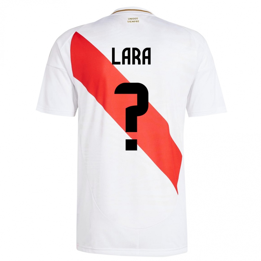 Gyermek Labdarúgás Peru Jean Lara #0 Fehér Hazai Jersey 24-26 Mez Póló Ing