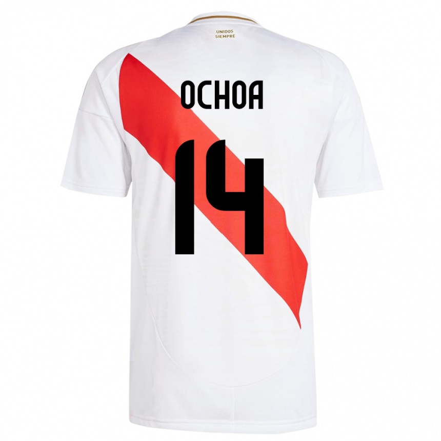 Gyermek Labdarúgás Peru Victoria Ochoa #14 Fehér Hazai Jersey 24-26 Mez Póló Ing