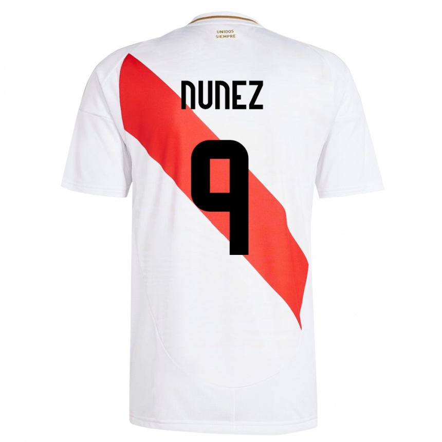 Gyermek Labdarúgás Peru Pierina Núñez #9 Fehér Hazai Jersey 24-26 Mez Póló Ing