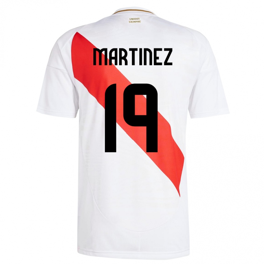 Gyermek Labdarúgás Peru Nahomi Martínez #19 Fehér Hazai Jersey 24-26 Mez Póló Ing