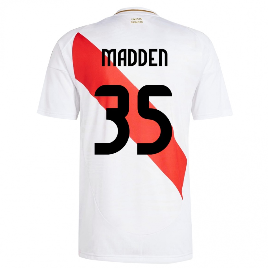 Gyermek Labdarúgás Peru Savannah Madden #35 Fehér Hazai Jersey 24-26 Mez Póló Ing