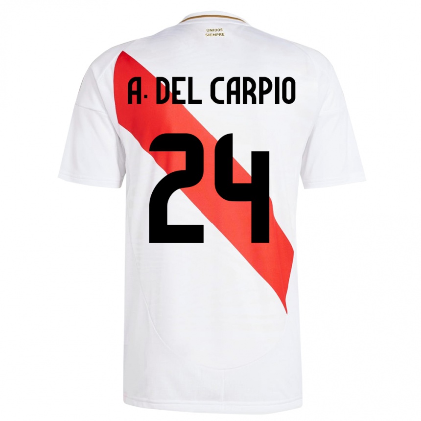 Gyermek Labdarúgás Peru Annie Del Carpio #24 Fehér Hazai Jersey 24-26 Mez Póló Ing