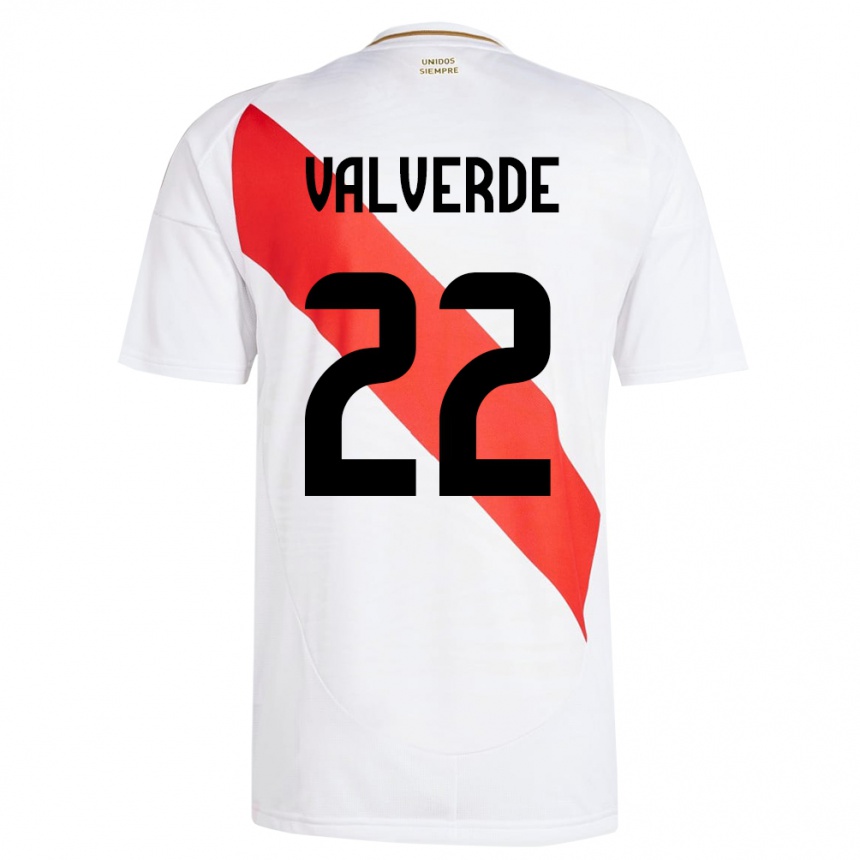 Gyermek Labdarúgás Peru Malena Valverde #22 Fehér Hazai Jersey 24-26 Mez Póló Ing