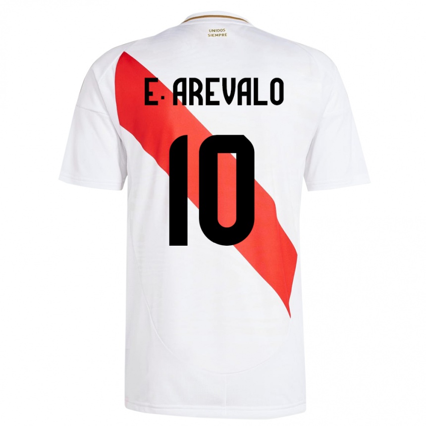 Gyermek Labdarúgás Peru Emily Arévalo #10 Fehér Hazai Jersey 24-26 Mez Póló Ing