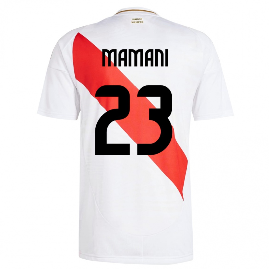 Gyermek Labdarúgás Peru Julia Mamani #23 Fehér Hazai Jersey 24-26 Mez Póló Ing