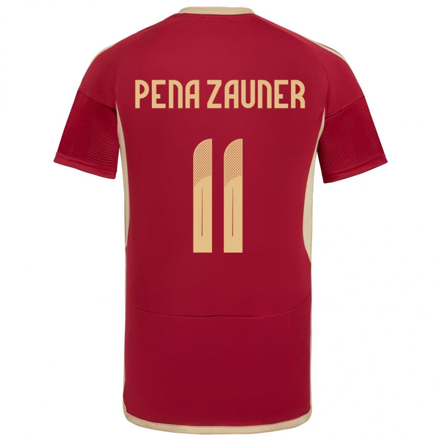 Gyermek Labdarúgás Venezuela Enrique Peña Zauner #11 Burgundia Hazai Jersey 24-26 Mez Póló Ing