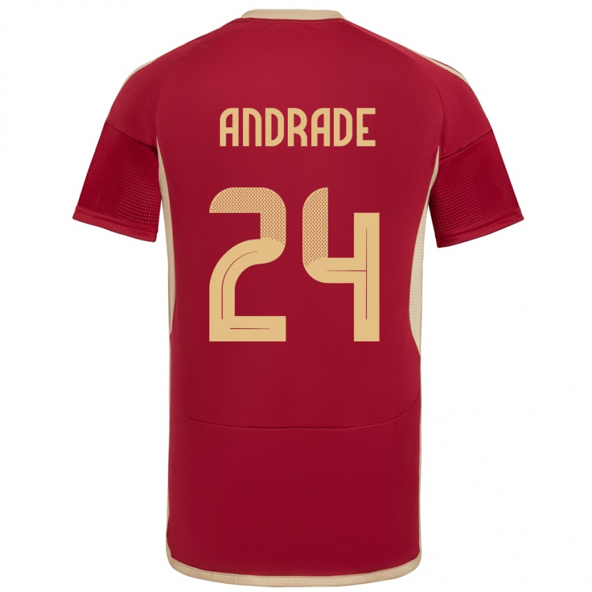 Gyermek Labdarúgás Venezuela Kervin Andrade #24 Burgundia Hazai Jersey 24-26 Mez Póló Ing