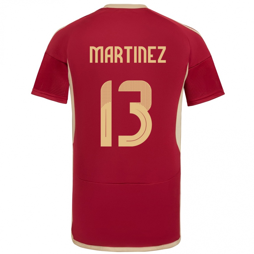 Gyermek Labdarúgás Venezuela José Martínez #13 Burgundia Hazai Jersey 24-26 Mez Póló Ing