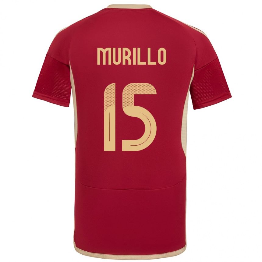 Gyermek Labdarúgás Venezuela Jhon Murillo #15 Burgundia Hazai Jersey 24-26 Mez Póló Ing