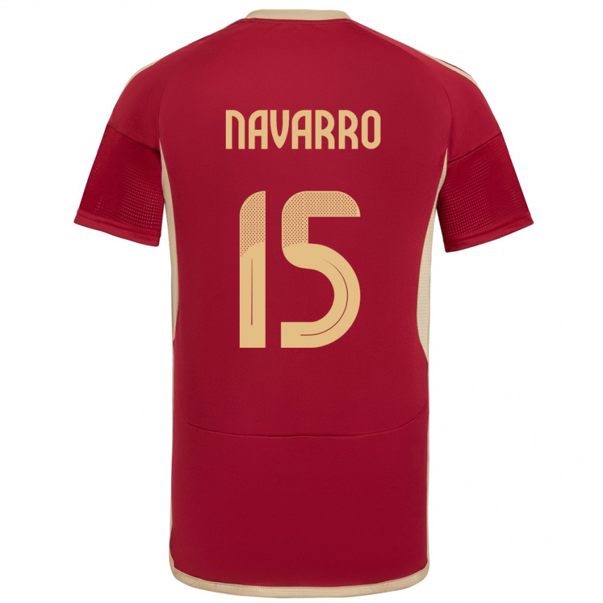 Gyermek Labdarúgás Venezuela Miguel Navarro #15 Burgundia Hazai Jersey 24-26 Mez Póló Ing