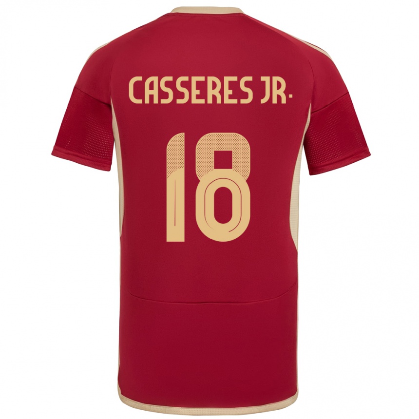 Gyermek Labdarúgás Venezuela Cristian Cásseres Jr. #18 Burgundia Hazai Jersey 24-26 Mez Póló Ing