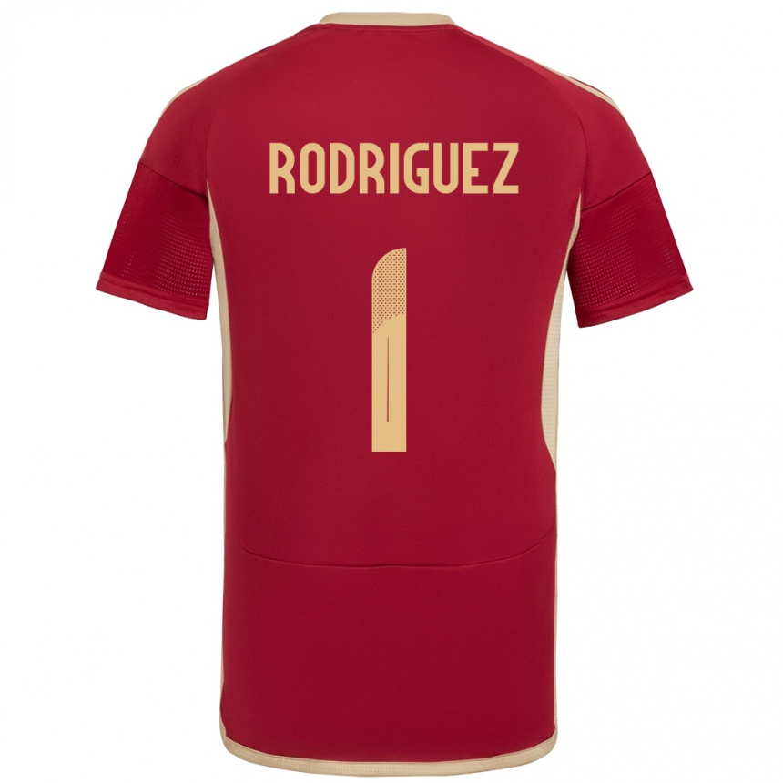 Gyermek Labdarúgás Venezuela Samuel Rodriguez #1 Burgundia Hazai Jersey 24-26 Mez Póló Ing