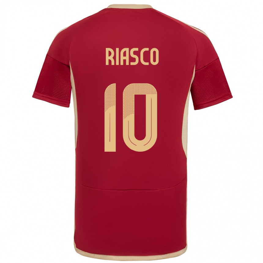 Gyermek Labdarúgás Venezuela José Riasco #10 Burgundia Hazai Jersey 24-26 Mez Póló Ing