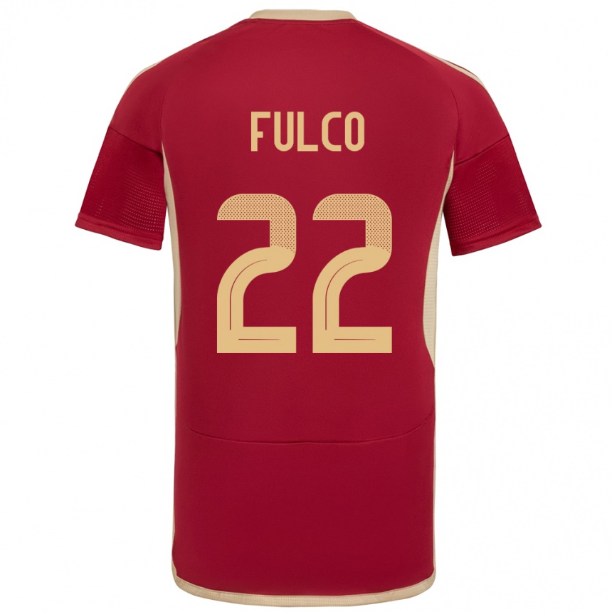 Gyermek Labdarúgás Venezuela Pedro Fulco #22 Burgundia Hazai Jersey 24-26 Mez Póló Ing