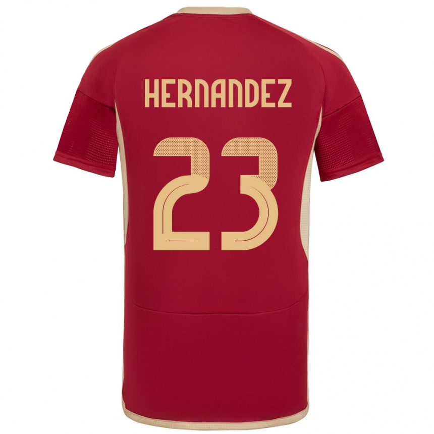 Gyermek Labdarúgás Venezuela Luifer Hernández #23 Burgundia Hazai Jersey 24-26 Mez Póló Ing