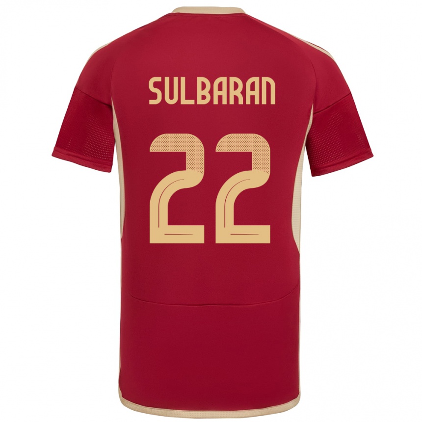 Gyermek Labdarúgás Venezuela Manuel Sulbarán #22 Burgundia Hazai Jersey 24-26 Mez Póló Ing