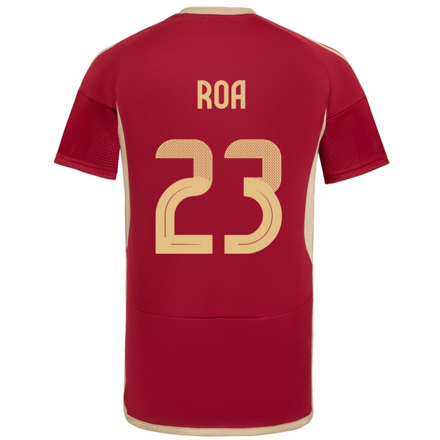 Gyermek Labdarúgás Venezuela Keiber Roa #23 Burgundia Hazai Jersey 24-26 Mez Póló Ing