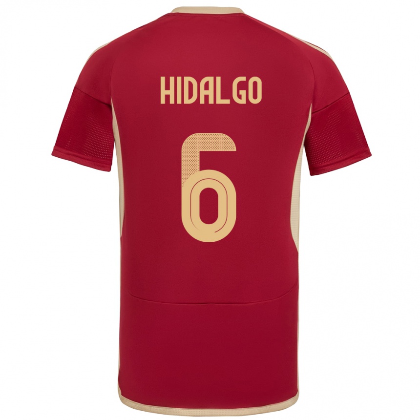 Gyermek Labdarúgás Venezuela Rai Hidalgo #6 Burgundia Hazai Jersey 24-26 Mez Póló Ing