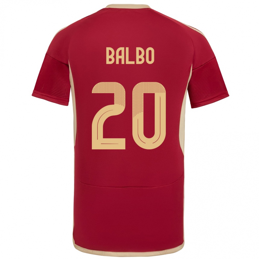 Gyermek Labdarúgás Venezuela Luis Balbo #20 Burgundia Hazai Jersey 24-26 Mez Póló Ing