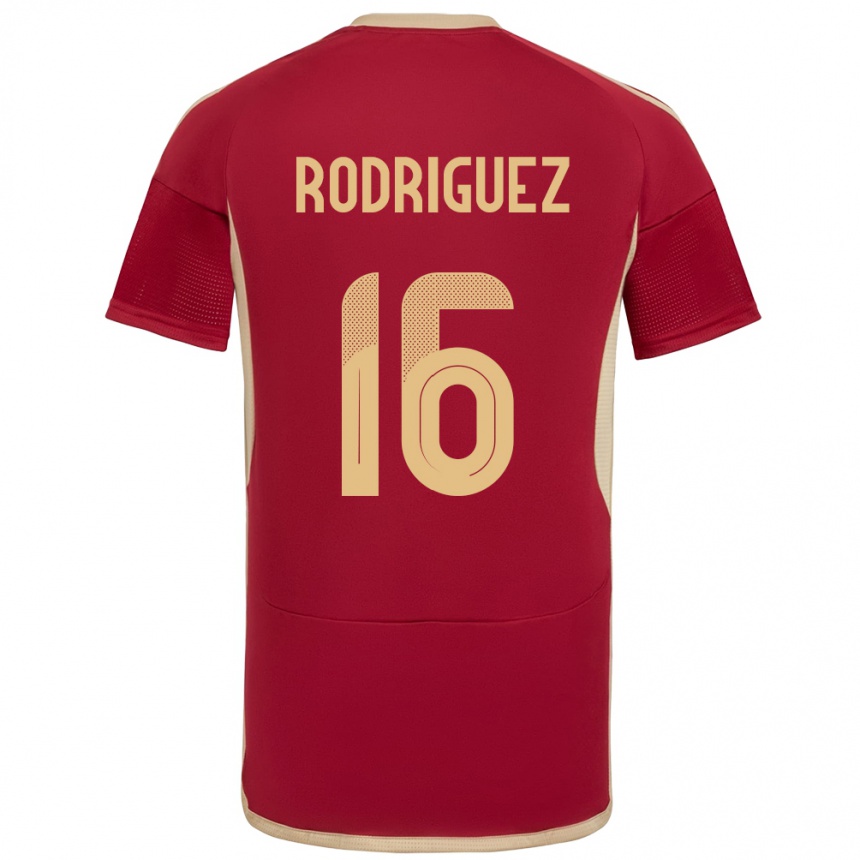 Gyermek Labdarúgás Venezuela Arianna Rodríguez #16 Burgundia Hazai Jersey 24-26 Mez Póló Ing