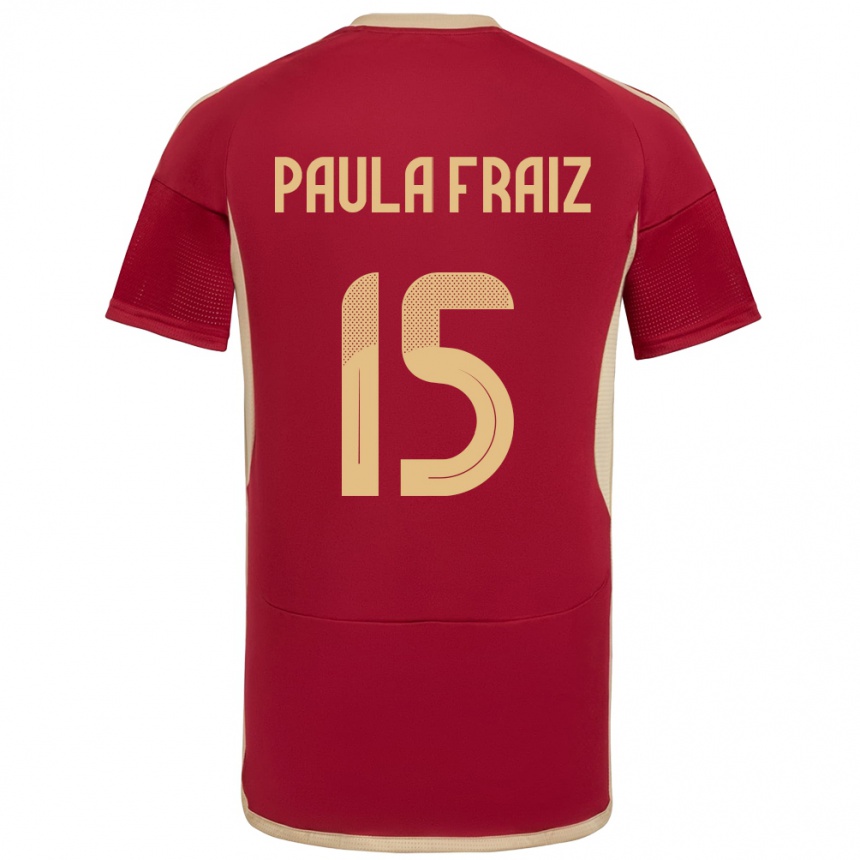 Gyermek Labdarúgás Venezuela Ana Paula Fraiz #15 Burgundia Hazai Jersey 24-26 Mez Póló Ing