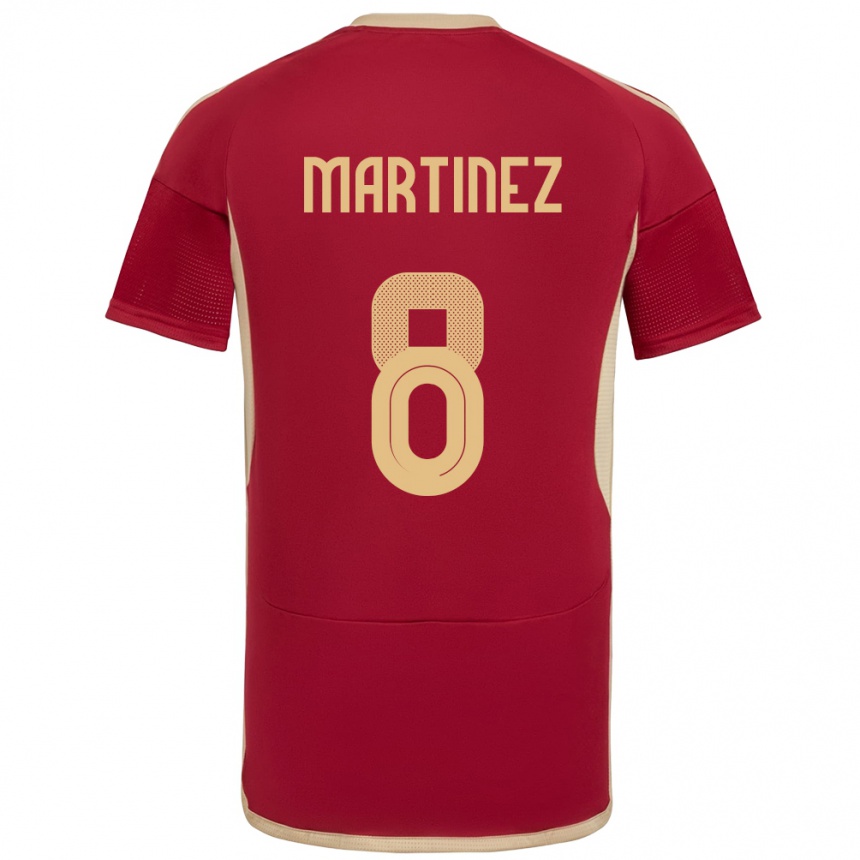 Gyermek Labdarúgás Venezuela Bárbara Martínez #8 Burgundia Hazai Jersey 24-26 Mez Póló Ing