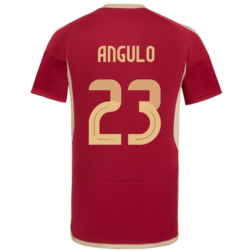 Gyermek Labdarúgás Venezuela Gabriela Angulo #23 Burgundia Hazai Jersey 24-26 Mez Póló Ing