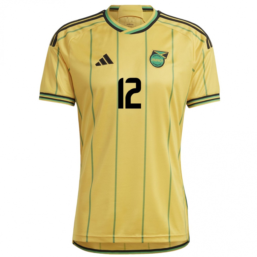 Gyermek Labdarúgás Jamaica Naya Cardoza #12 Sárga Hazai Jersey 24-26 Mez Póló Ing