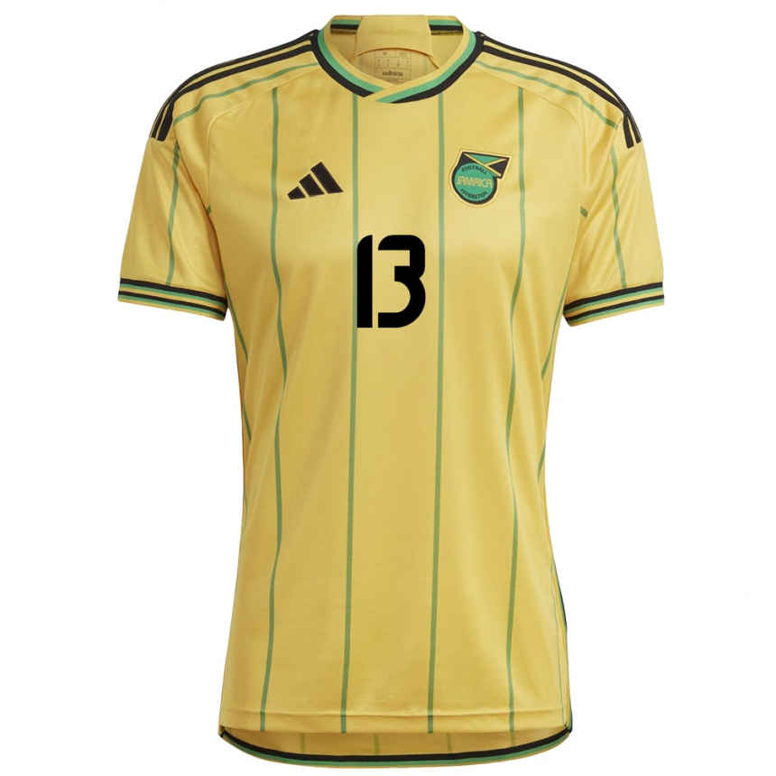 Gyermek Labdarúgás Jamaica Rebecca Spencer #13 Sárga Hazai Jersey 24-26 Mez Póló Ing