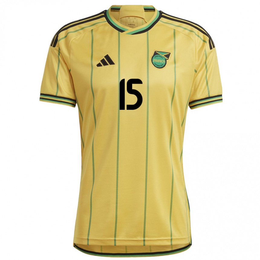 Gyermek Labdarúgás Jamaica Tiffany Cameron #15 Sárga Hazai Jersey 24-26 Mez Póló Ing