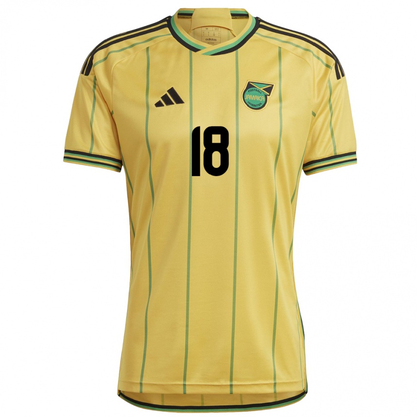 Gyermek Labdarúgás Jamaica Romario Williams #18 Sárga Hazai Jersey 24-26 Mez Póló Ing