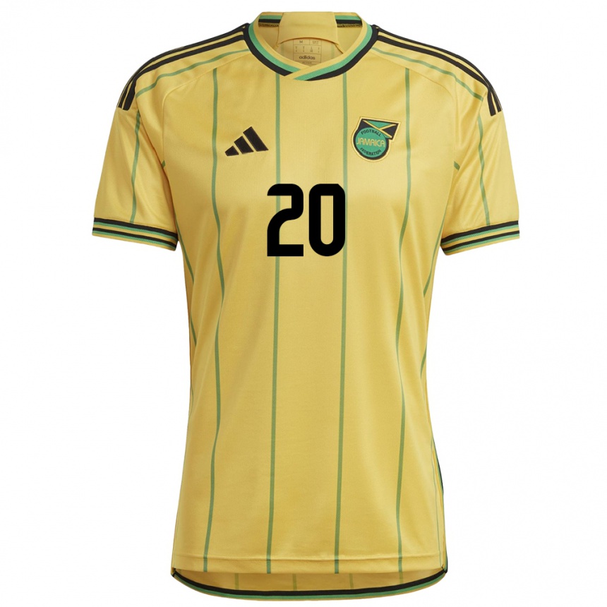 Gyermek Labdarúgás Jamaica Victoria Williams #20 Sárga Hazai Jersey 24-26 Mez Póló Ing