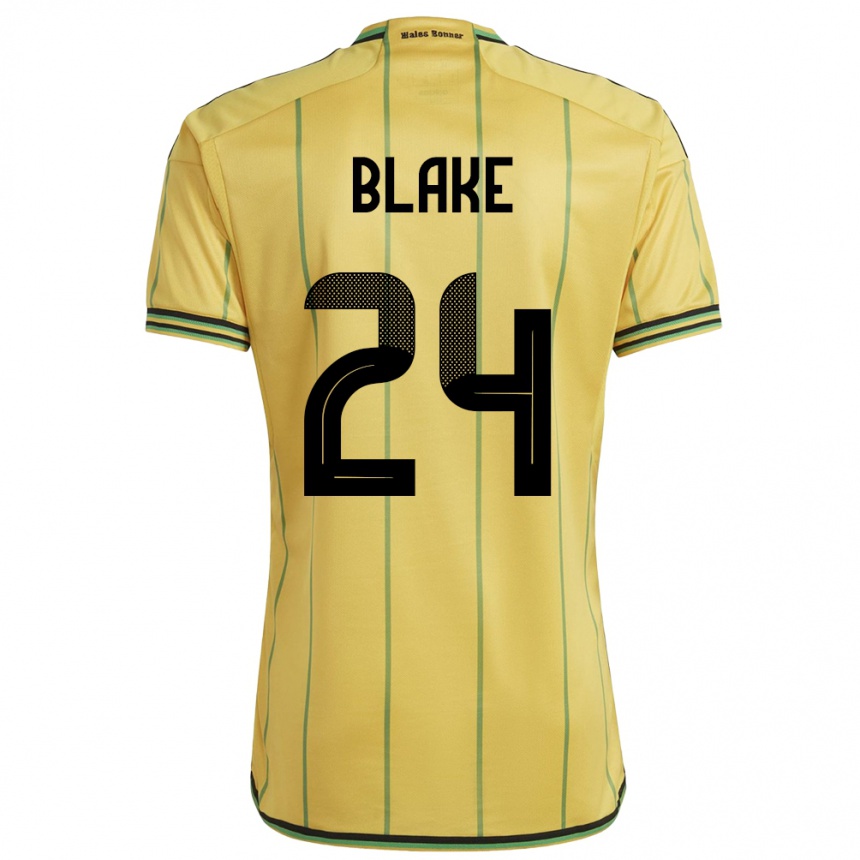 Gyermek Labdarúgás Jamaica Andre Blake #24 Sárga Hazai Jersey 24-26 Mez Póló Ing