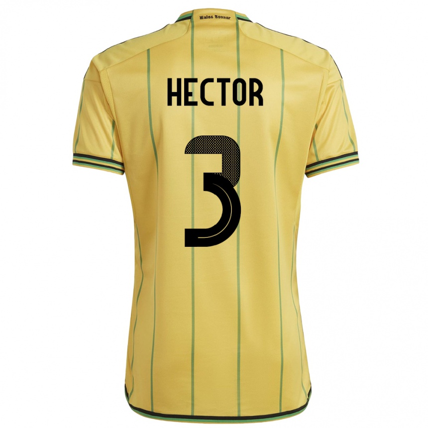 Gyermek Labdarúgás Jamaica Michael Hector #3 Sárga Hazai Jersey 24-26 Mez Póló Ing