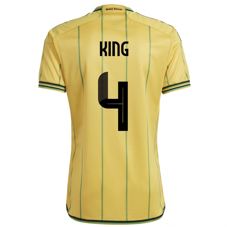 Gyermek Labdarúgás Jamaica Richard King #4 Sárga Hazai Jersey 24-26 Mez Póló Ing