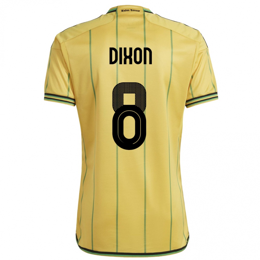 Gyermek Labdarúgás Jamaica Kaheim Dixon #8 Sárga Hazai Jersey 24-26 Mez Póló Ing