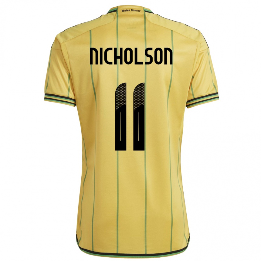 Gyermek Labdarúgás Jamaica Shamar Nicholson #11 Sárga Hazai Jersey 24-26 Mez Póló Ing