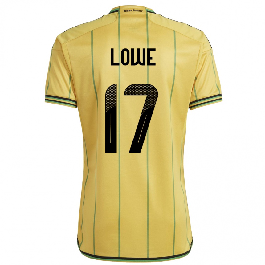 Gyermek Labdarúgás Jamaica Damion Lowe #17 Sárga Hazai Jersey 24-26 Mez Póló Ing