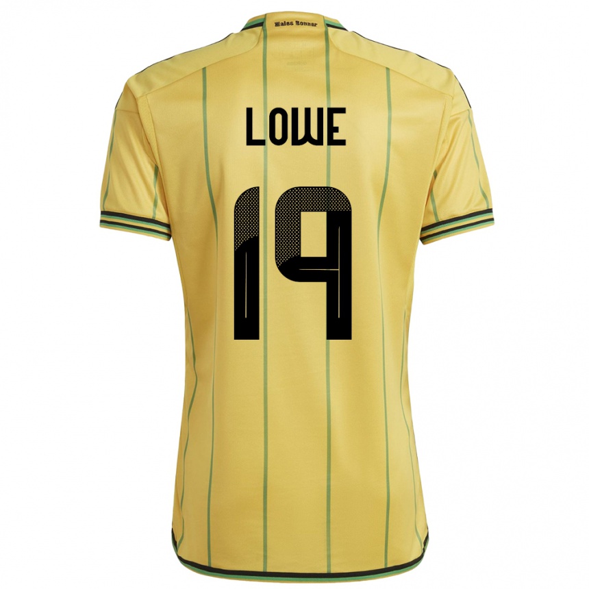 Gyermek Labdarúgás Jamaica Jamal Lowe #19 Sárga Hazai Jersey 24-26 Mez Póló Ing