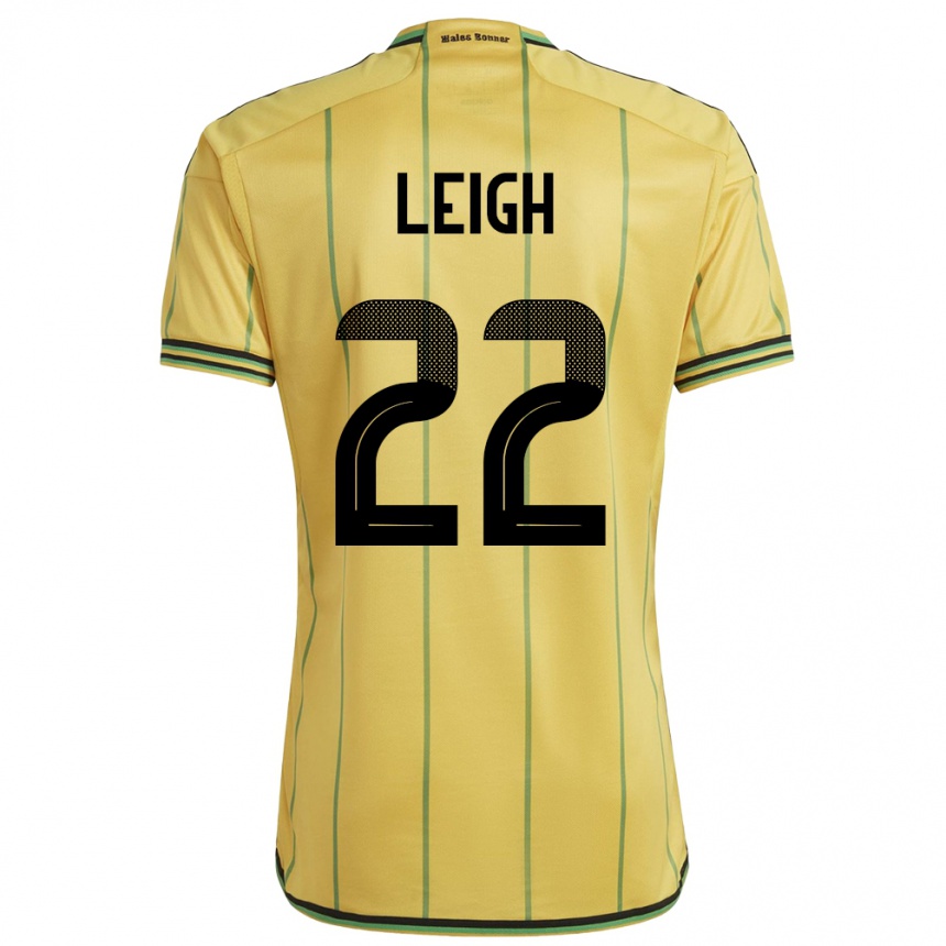 Gyermek Labdarúgás Jamaica Greg Leigh #22 Sárga Hazai Jersey 24-26 Mez Póló Ing