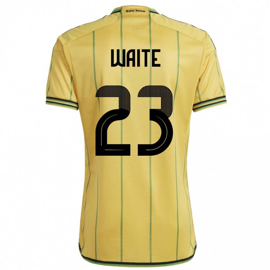 Gyermek Labdarúgás Jamaica Jahmali Waite #23 Sárga Hazai Jersey 24-26 Mez Póló Ing