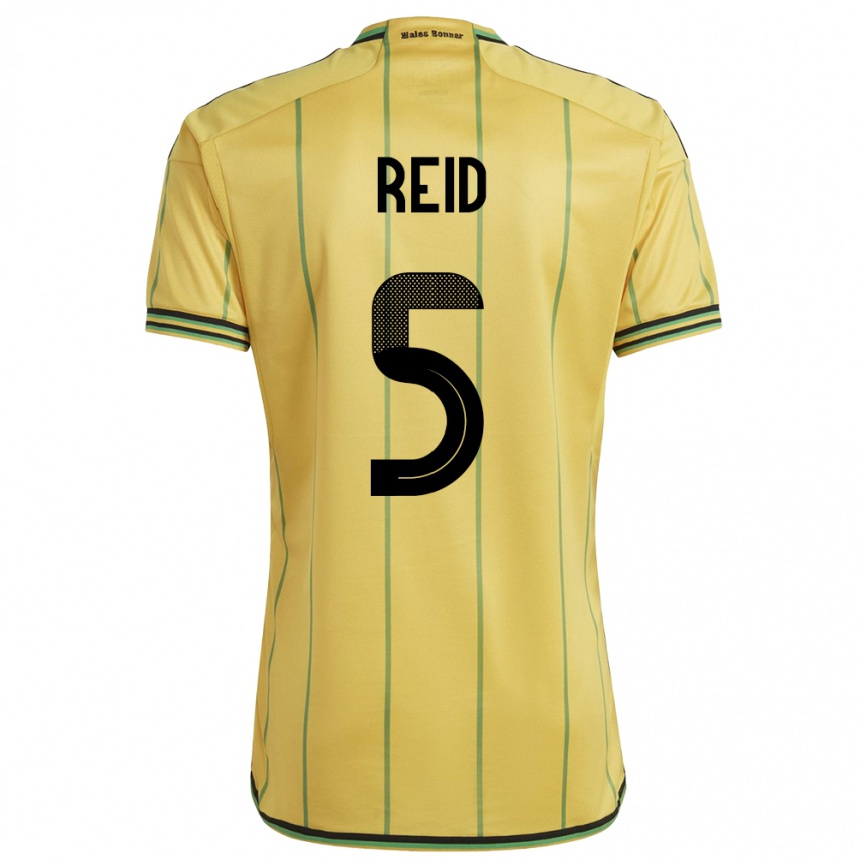 Gyermek Labdarúgás Jamaica Adrian Reid #5 Sárga Hazai Jersey 24-26 Mez Póló Ing