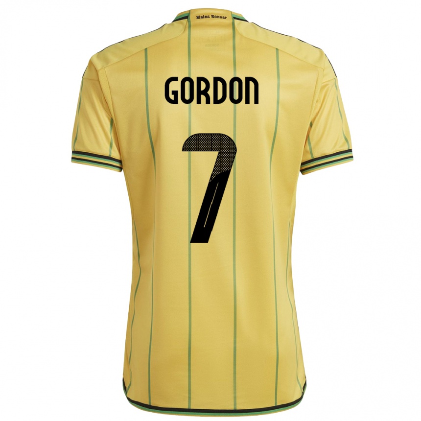 Gyermek Labdarúgás Jamaica Robino Gordon #7 Sárga Hazai Jersey 24-26 Mez Póló Ing