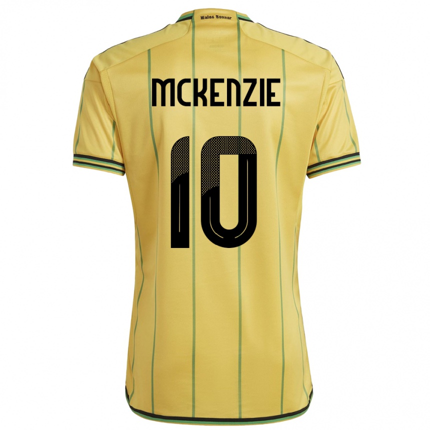 Gyermek Labdarúgás Jamaica Denzel Mckenzie #10 Sárga Hazai Jersey 24-26 Mez Póló Ing