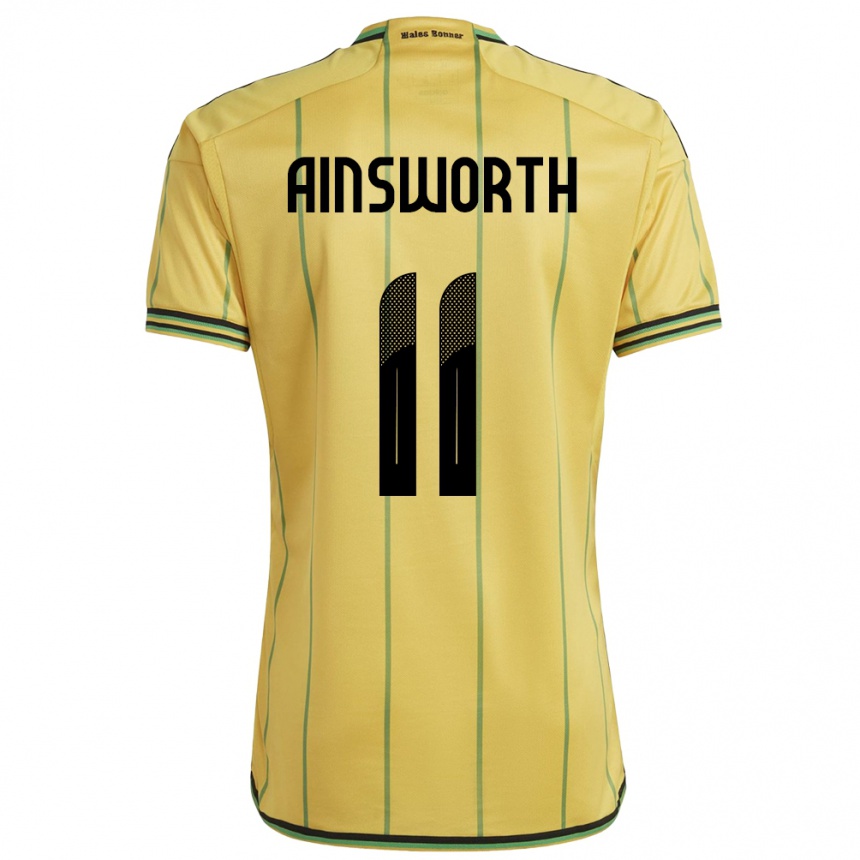 Gyermek Labdarúgás Jamaica Christopher Ainsworth #11 Sárga Hazai Jersey 24-26 Mez Póló Ing